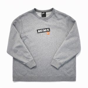 Nike Just Do It Graphic Crewneck Sweatshirt Extra Large Gray